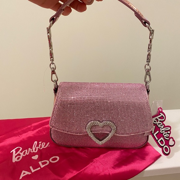 Barbie Aldo Top Handle Bag Rhinestone Pink NEW with tags 🎀✨💕 - Picture 6 of 11